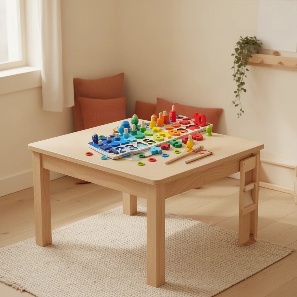 Jeu de Pêche et Formes Montessori dès 2 ans dans une chambre d’enfant Montessori