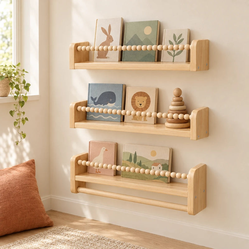 Étagère murale chambre enfant : lot de 3, 60 cm