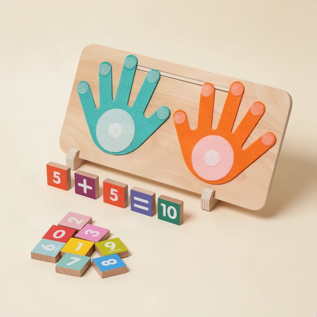 Mathématiques Montessori High Five sur fond clair