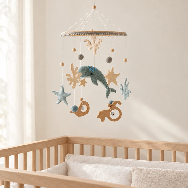 Mobile Bébé Fonds marins en bois