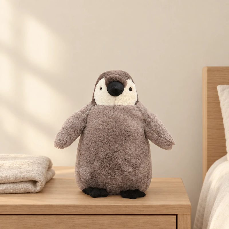 Peluche pingouin manchot câlin gris