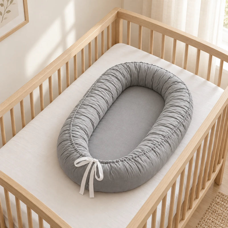 Réducteur de lit bébé : coton, bords de 12 cm