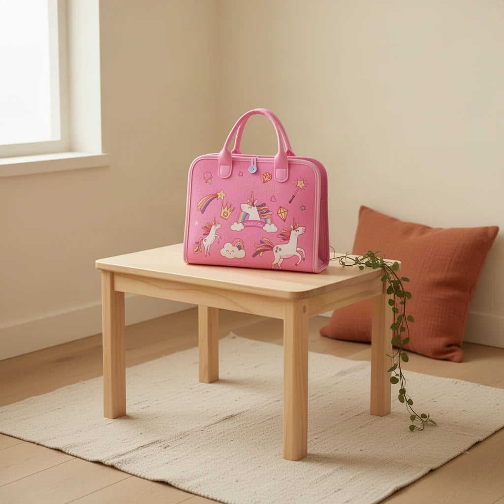 Sac d'activités interactif Montessori dans une chambre d’enfant Montessori