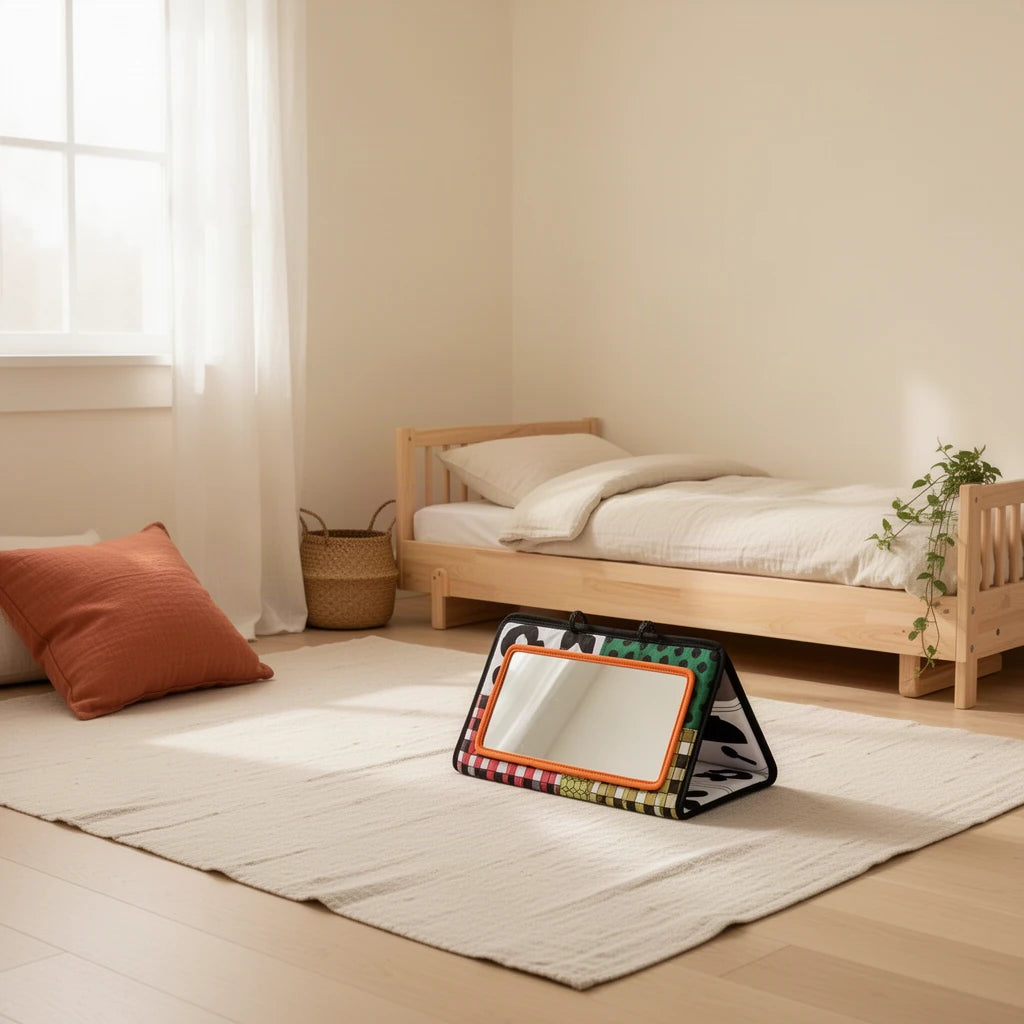 Tapis d'éveil Montessori dans une chambre Montessori, vue d’ensemble