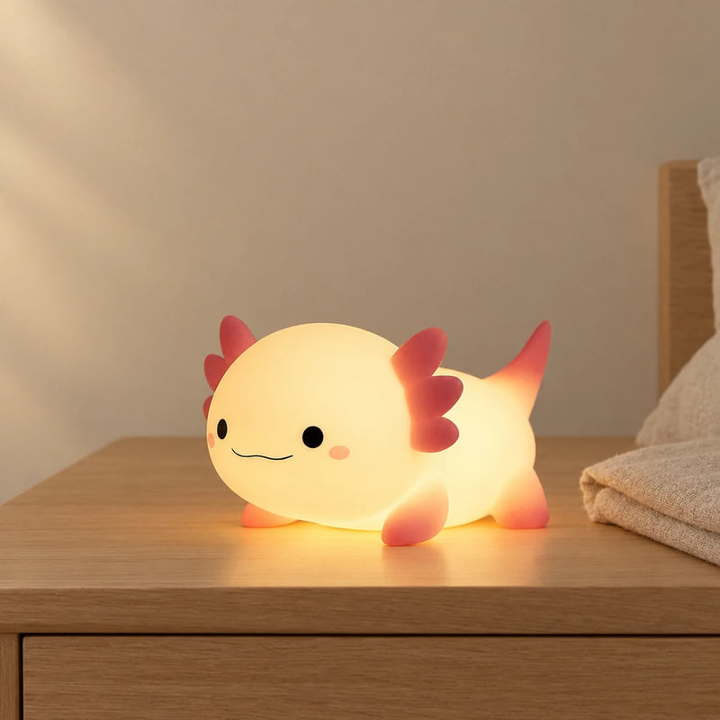 Veilleuse axolotl rechargeable en silicone