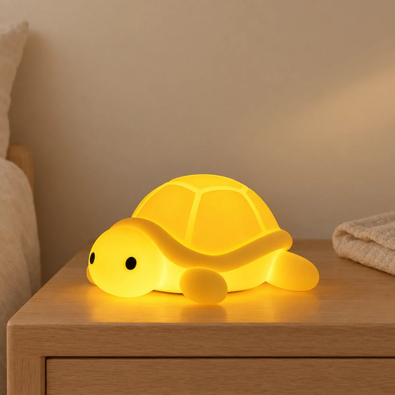 Veilleuse tortue bébé en silicone, 6 couleurs