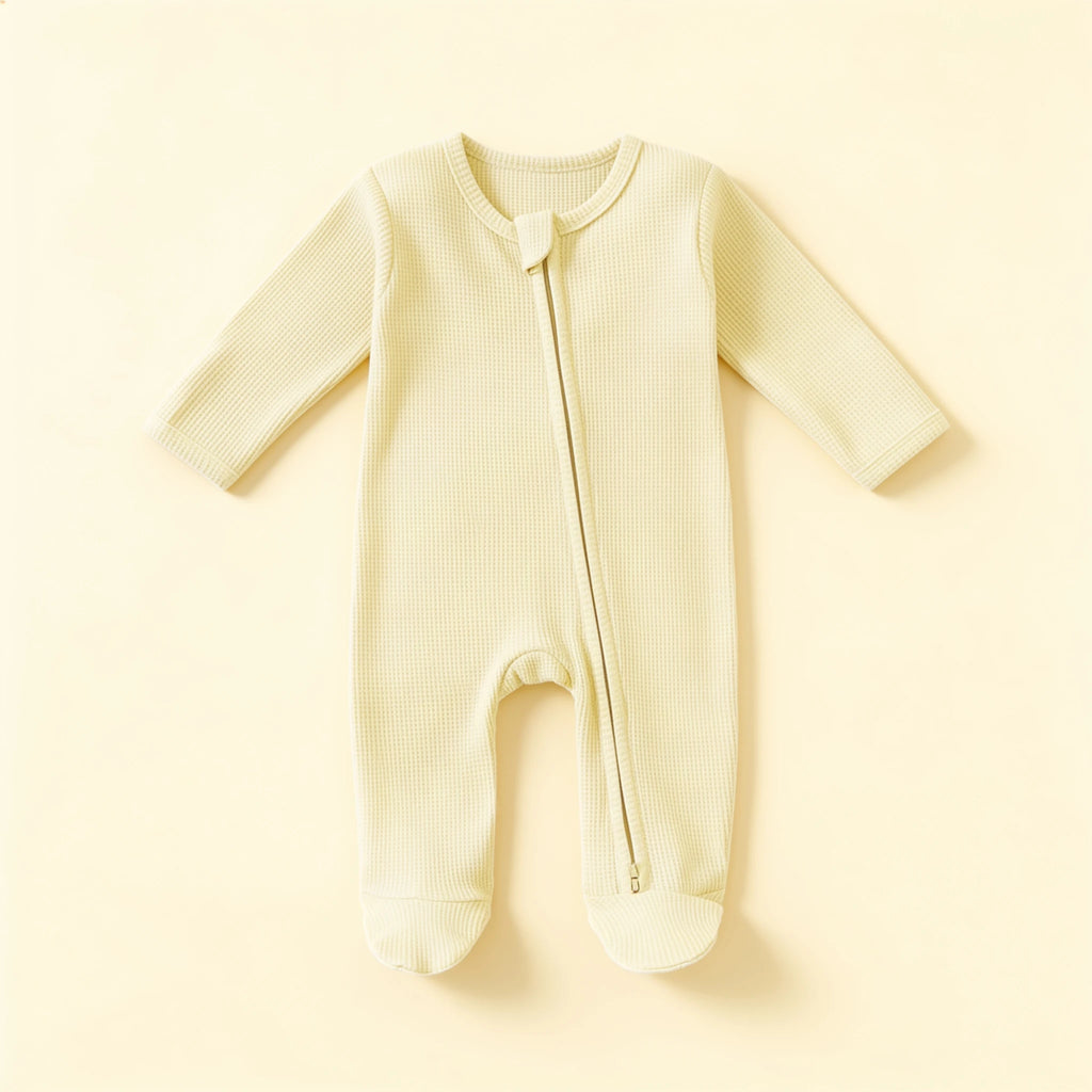 Combinaison Pur Coton Bébé - Jaune - Flat
