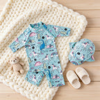 Combinaison Bebe Nageur Licorne - Licorne Bleu - Cocon