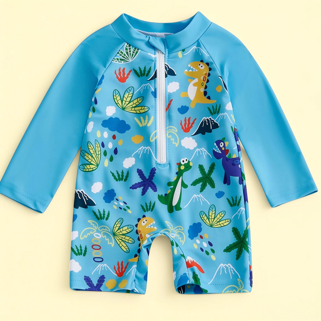 Combinaison Dinosaure Bebe - Bleu - Flat