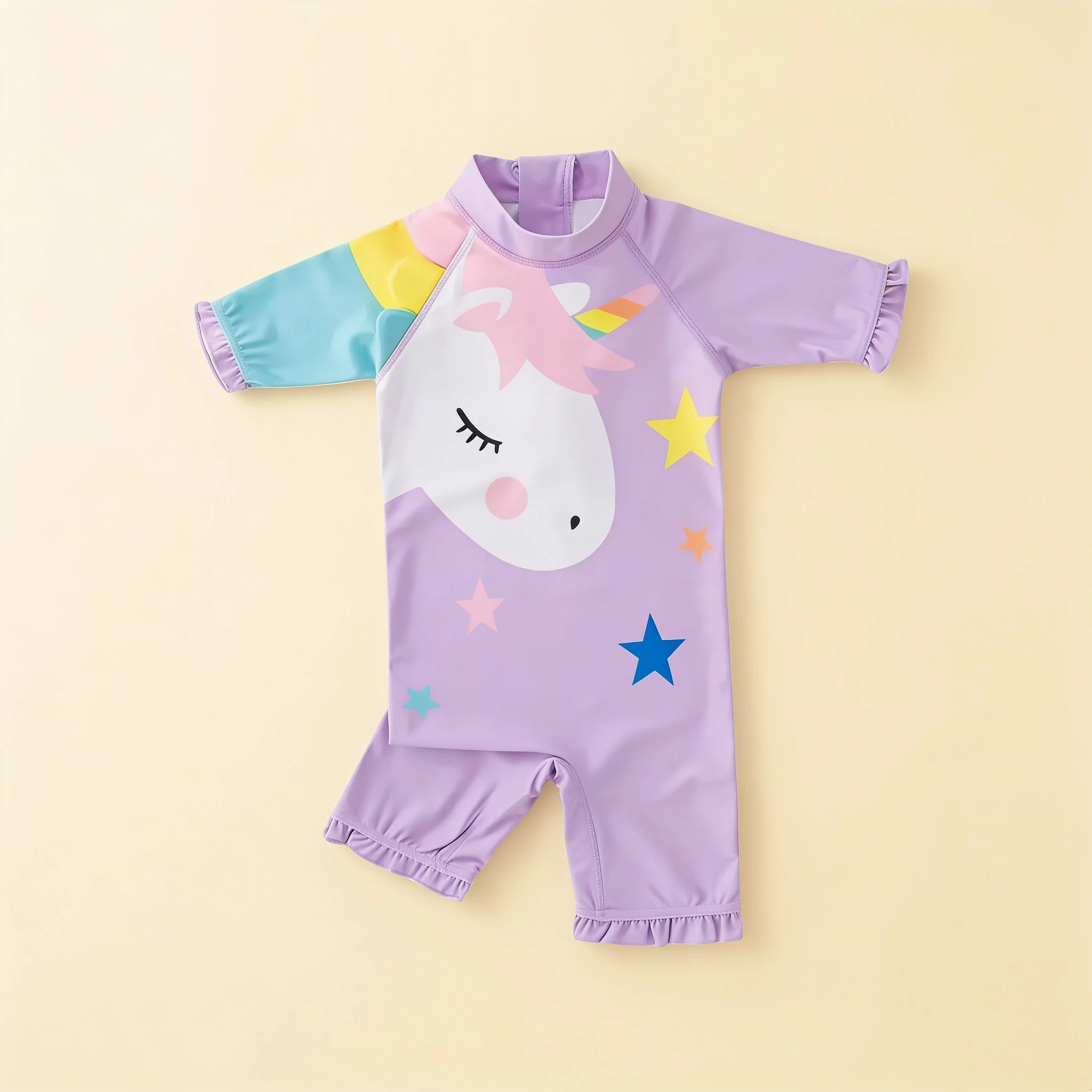 Combinaison Bebe Nageur Licorne - Licorne Violet - Flat
