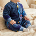 Combinaison Moumoute Bebe Dinosaure - Dinosaure Bleu - Porté