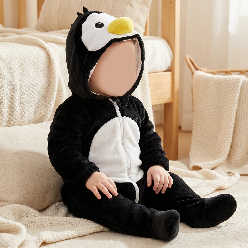 Combinaison Deguisement Bebe Oiseaux - Pingouin - Porté