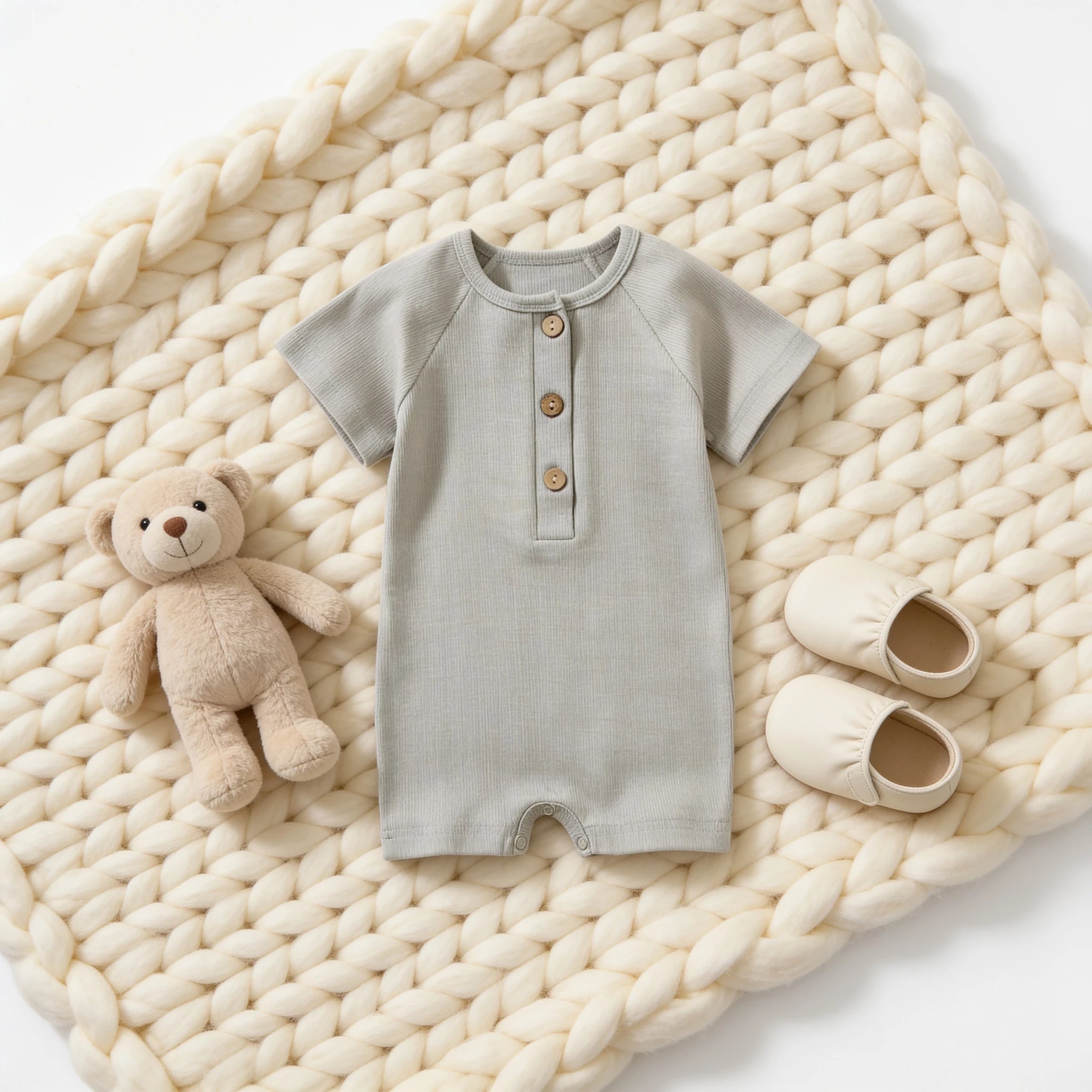 Combinaison Courte Bebe - Gris - Cocon