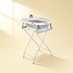 Baignoire bébé sur pied pliable avec thermomètre – coloris Gris