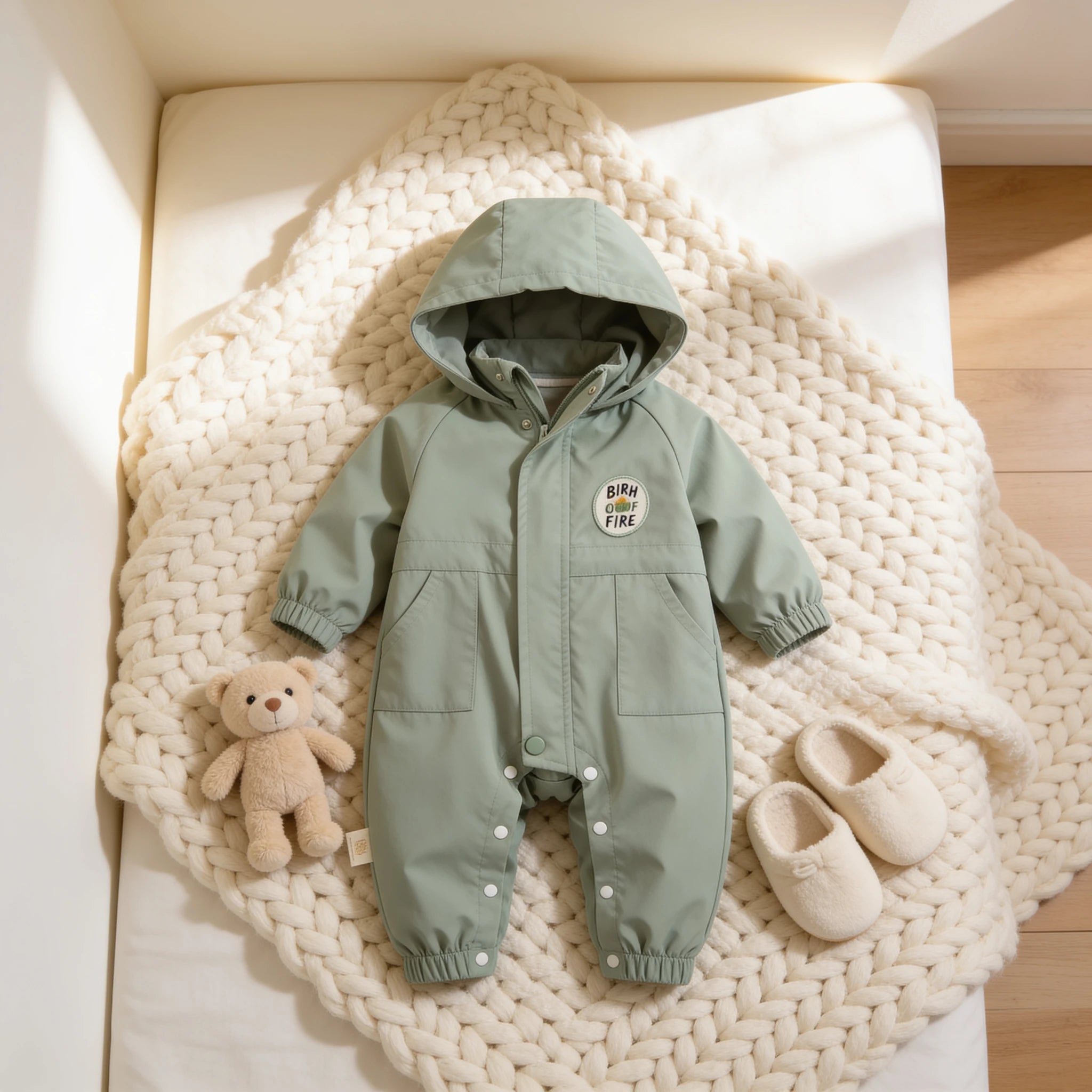 Combinaison Anti Pluie Bebe - Vert - Cocon