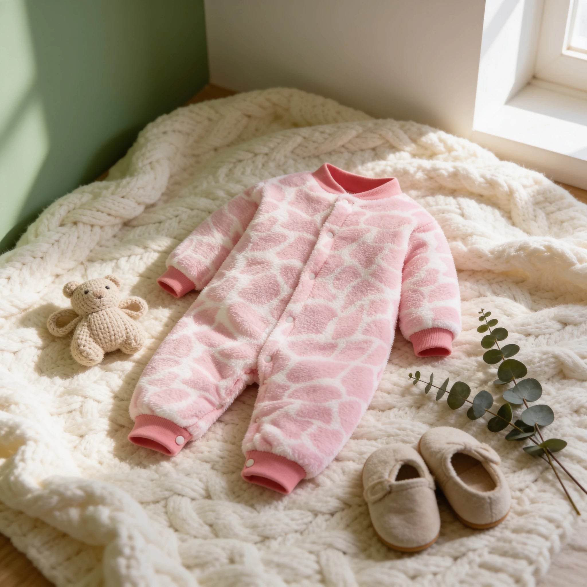 Combinaison Moumoute Bebe - Roche Rose - Cocon