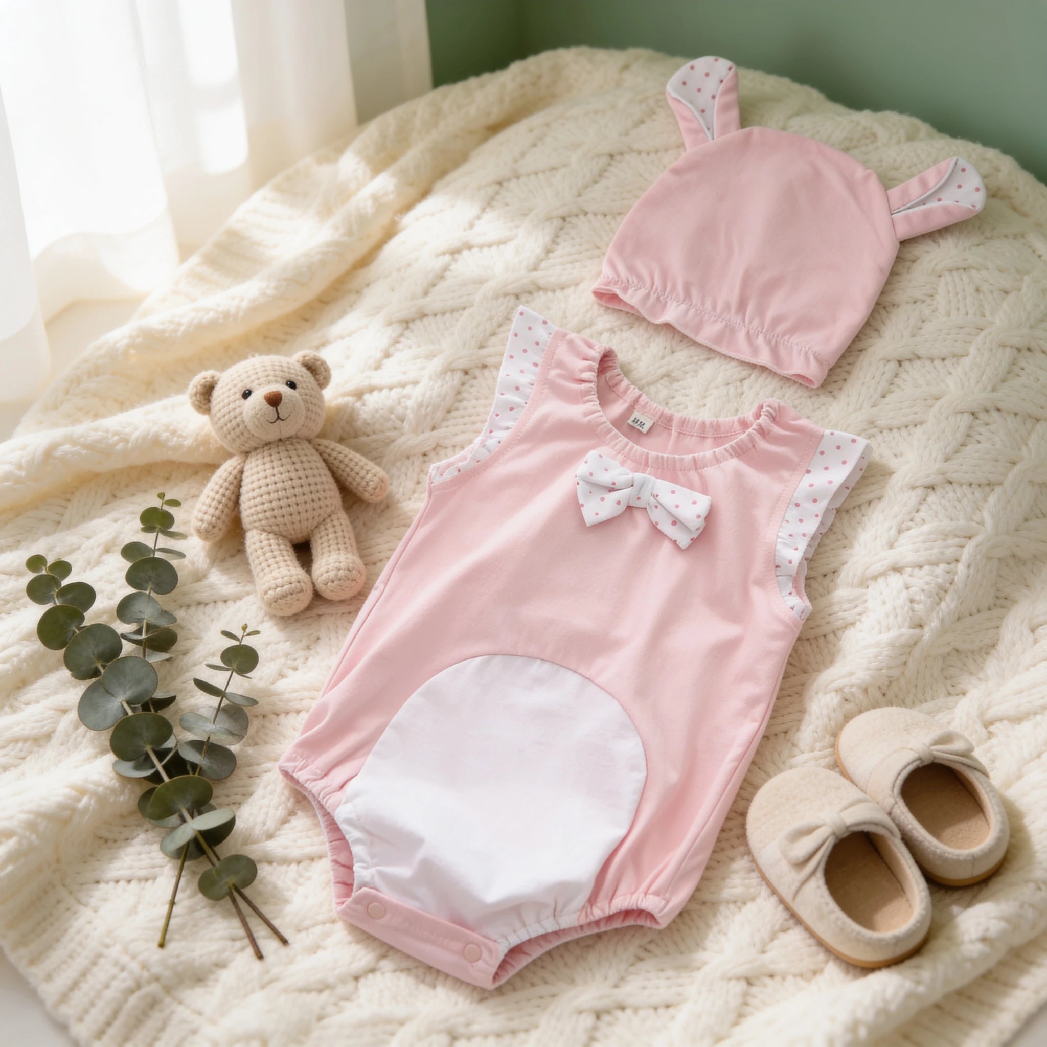 Combinaison Avec Oreille Bebe Rose - Rose - Cocon