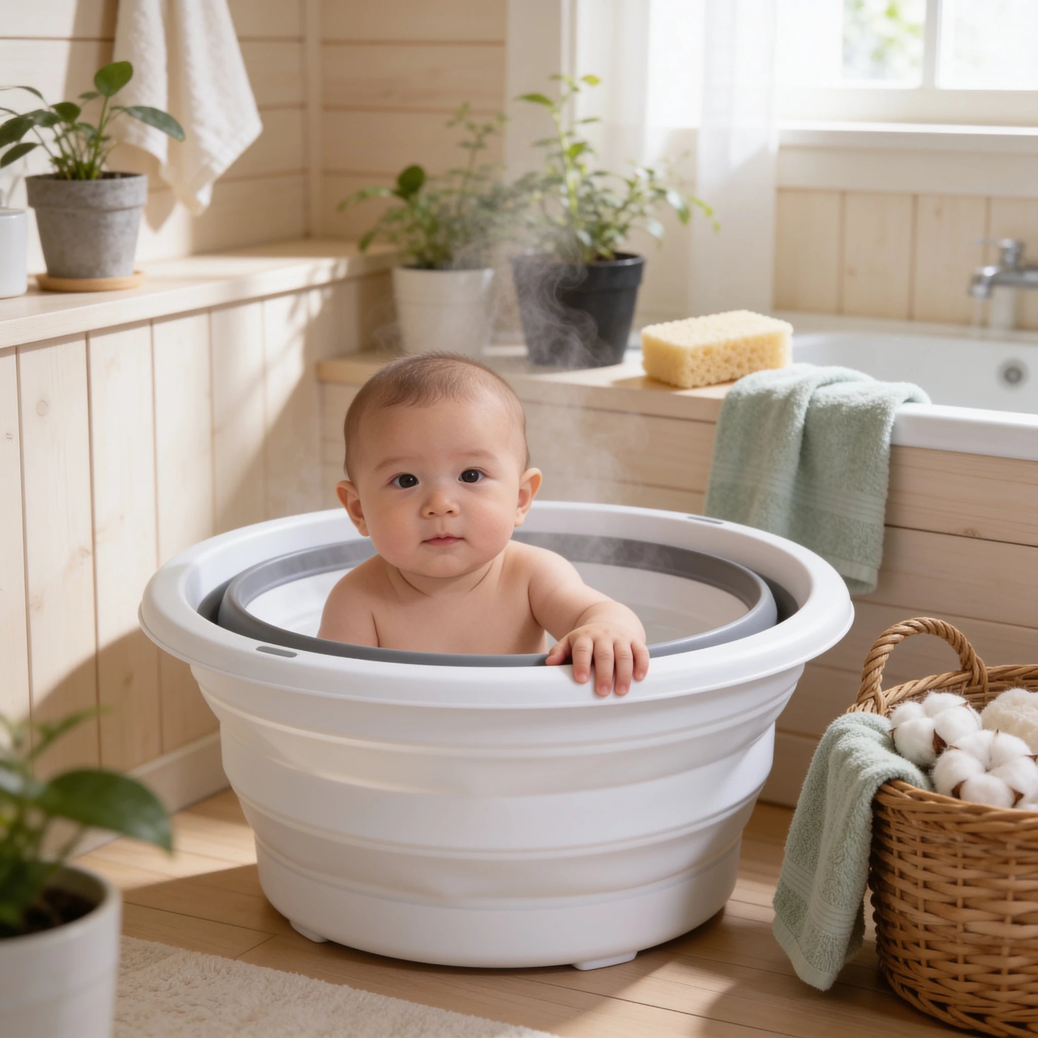 Baignoire bébé pliable compacte Petit Nid