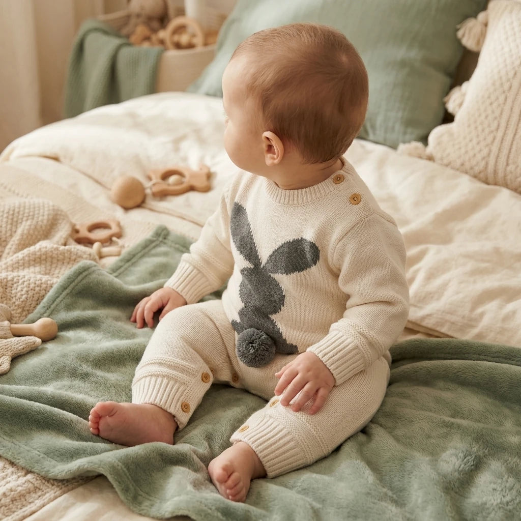 Combinaison Bébé Lapin - Blanc - Porté