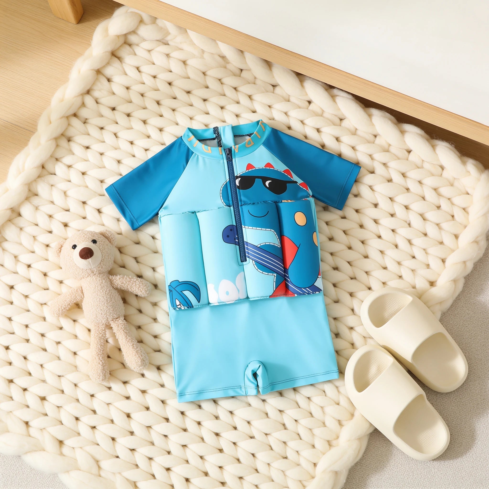 Combinaison Bebe Flottante Dinosaure - Dinosaure Bleu - Cocon