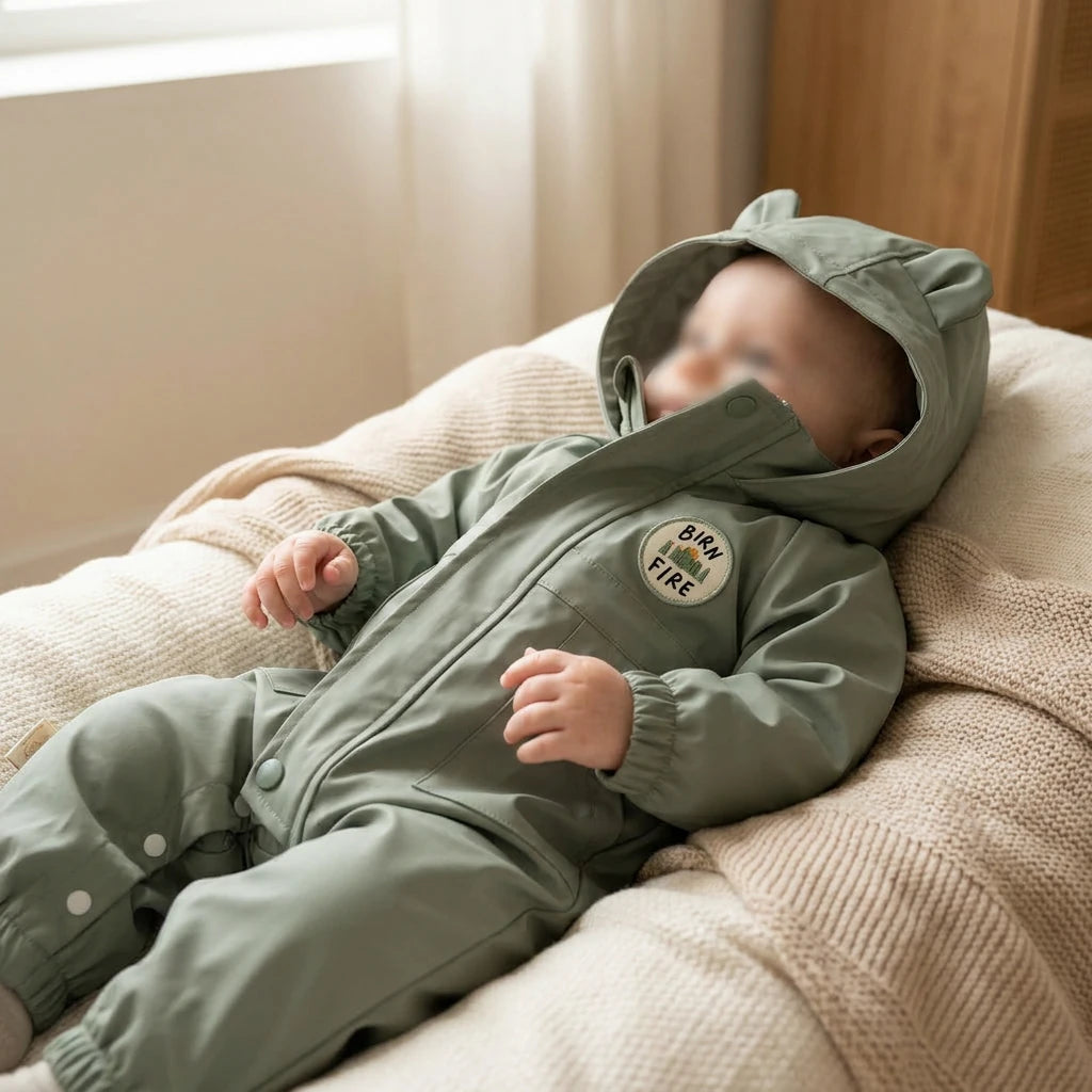 Combinaison Anti Pluie Bebe - Vert - Porté
