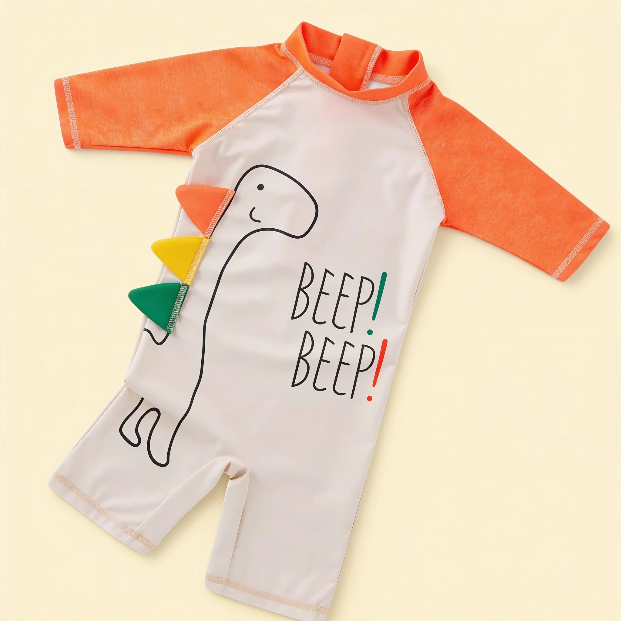 Combinaison Bebe Nageur Dinosaure - Dinosaure Orange - Flat