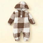 Combinaison Bebe Capuche Fourrure - Marron - Flat