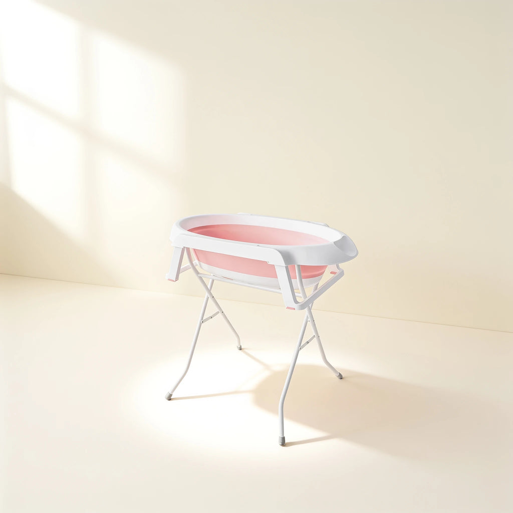 Baignoire bébé sur pied évolutive – coloris Rose