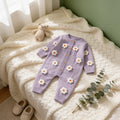Combinaison Bebe Laine Fleurie - Violet - Cocon