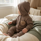 Combinaison Bebe Coton Ourson - Marron - Porté