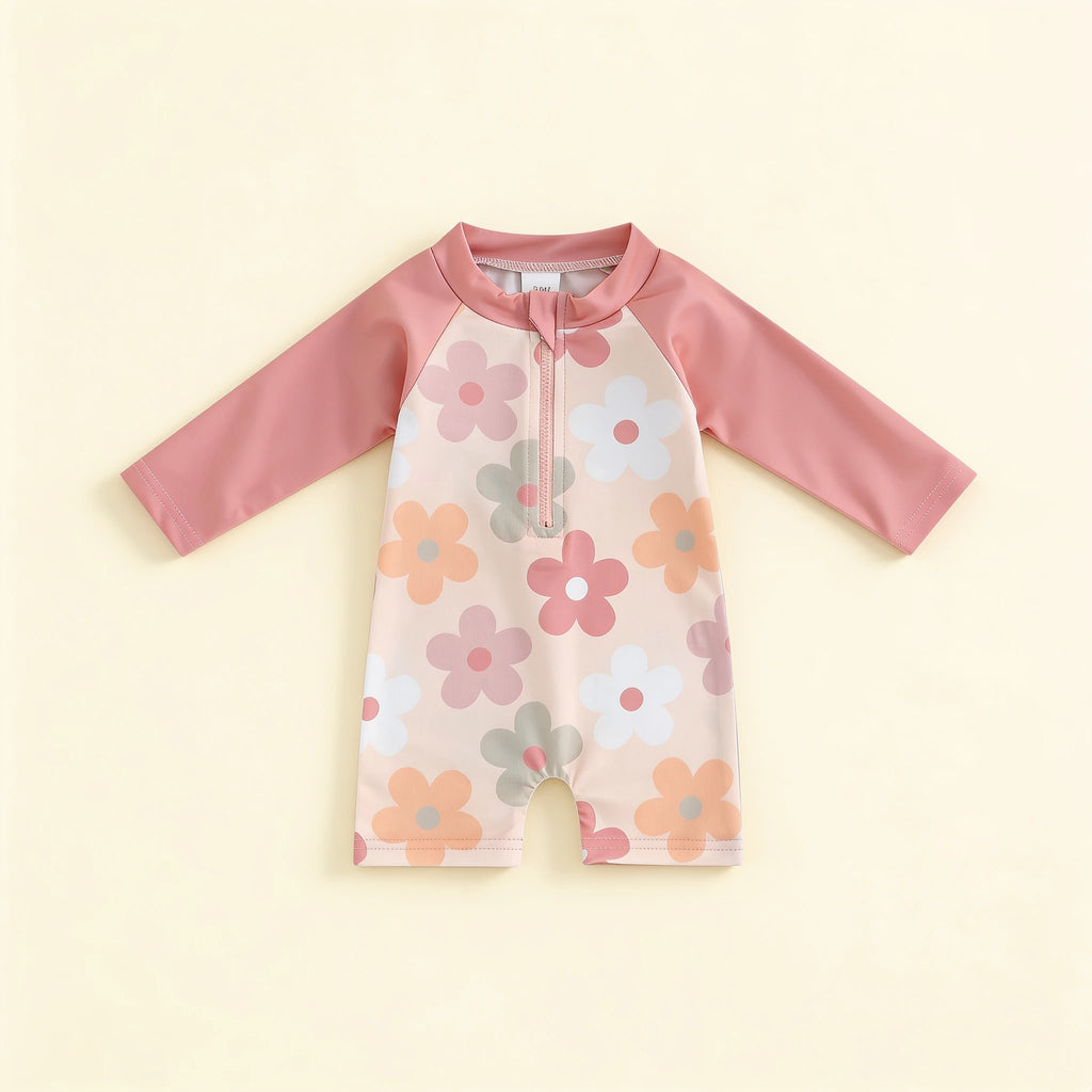 Combinaison Bebe Fleurs - Rose - Flat