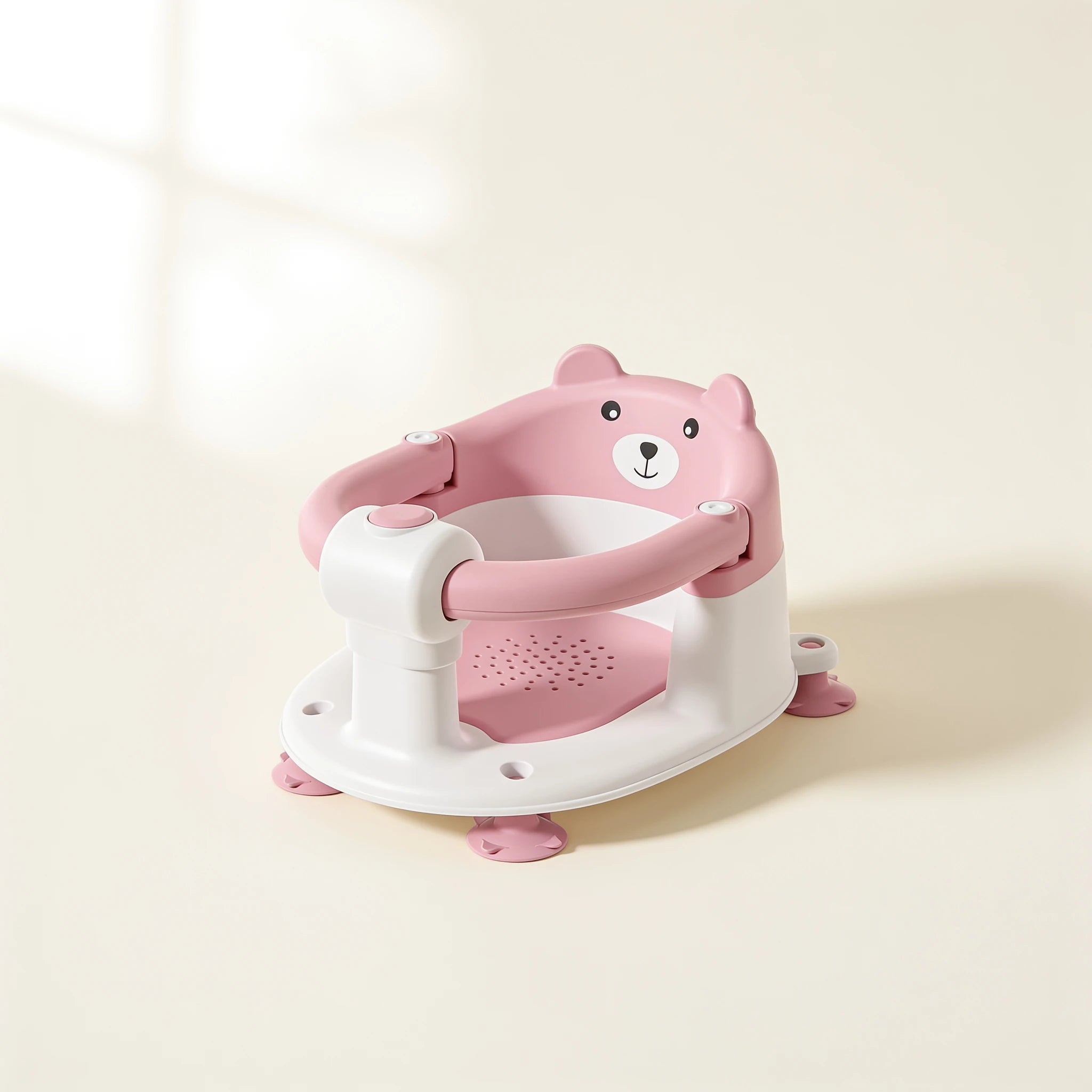 Transat de bain bébé enveloppant protection 360° – coloris Ourson rose
