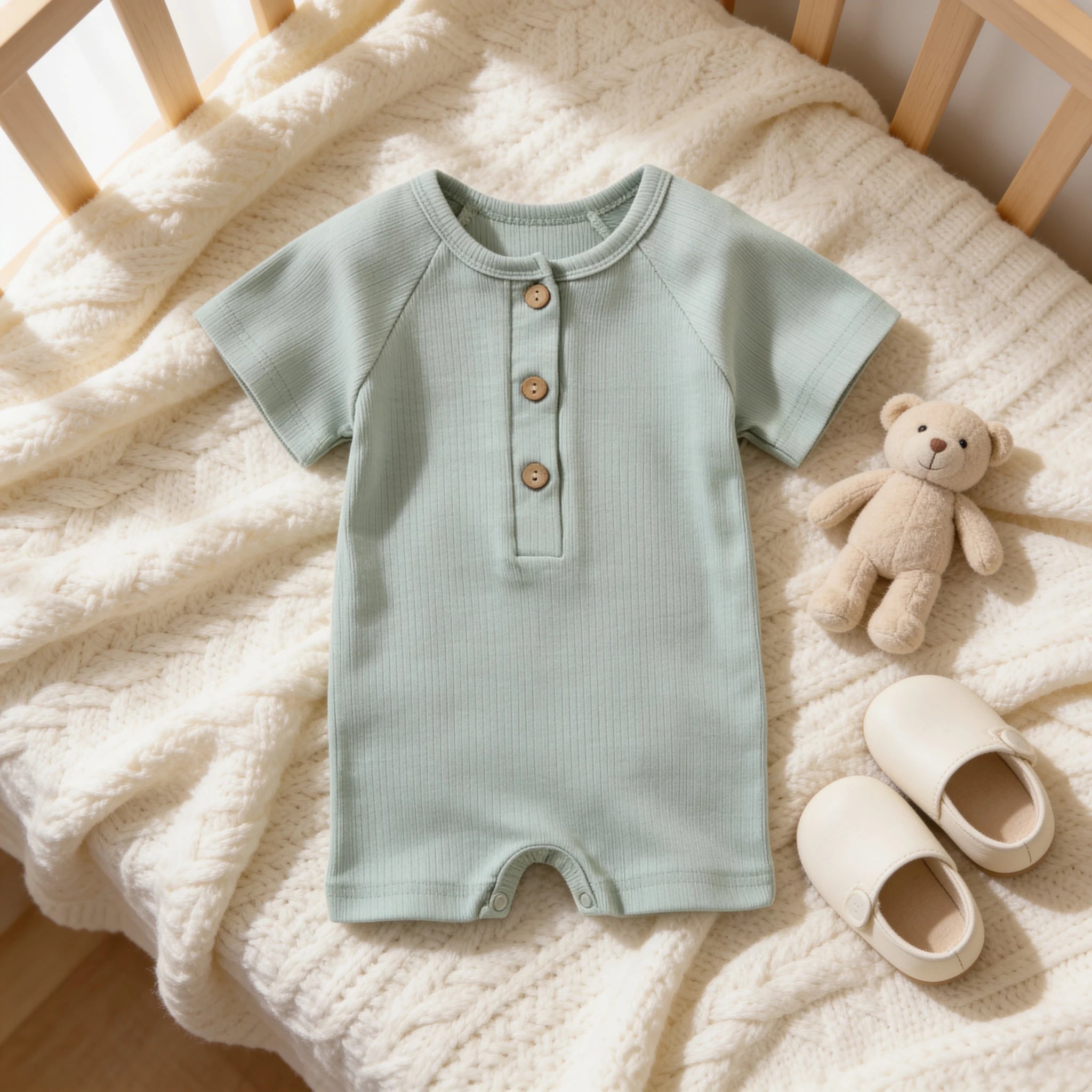 Combinaison Courte Bebe - Vert Clair - Cocon