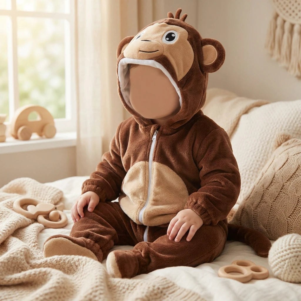 Combinaison Deguisement Bebe Animaux - Singe - Porté