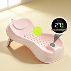Transat de bain bébé compact avec thermomètre – coloris Rose