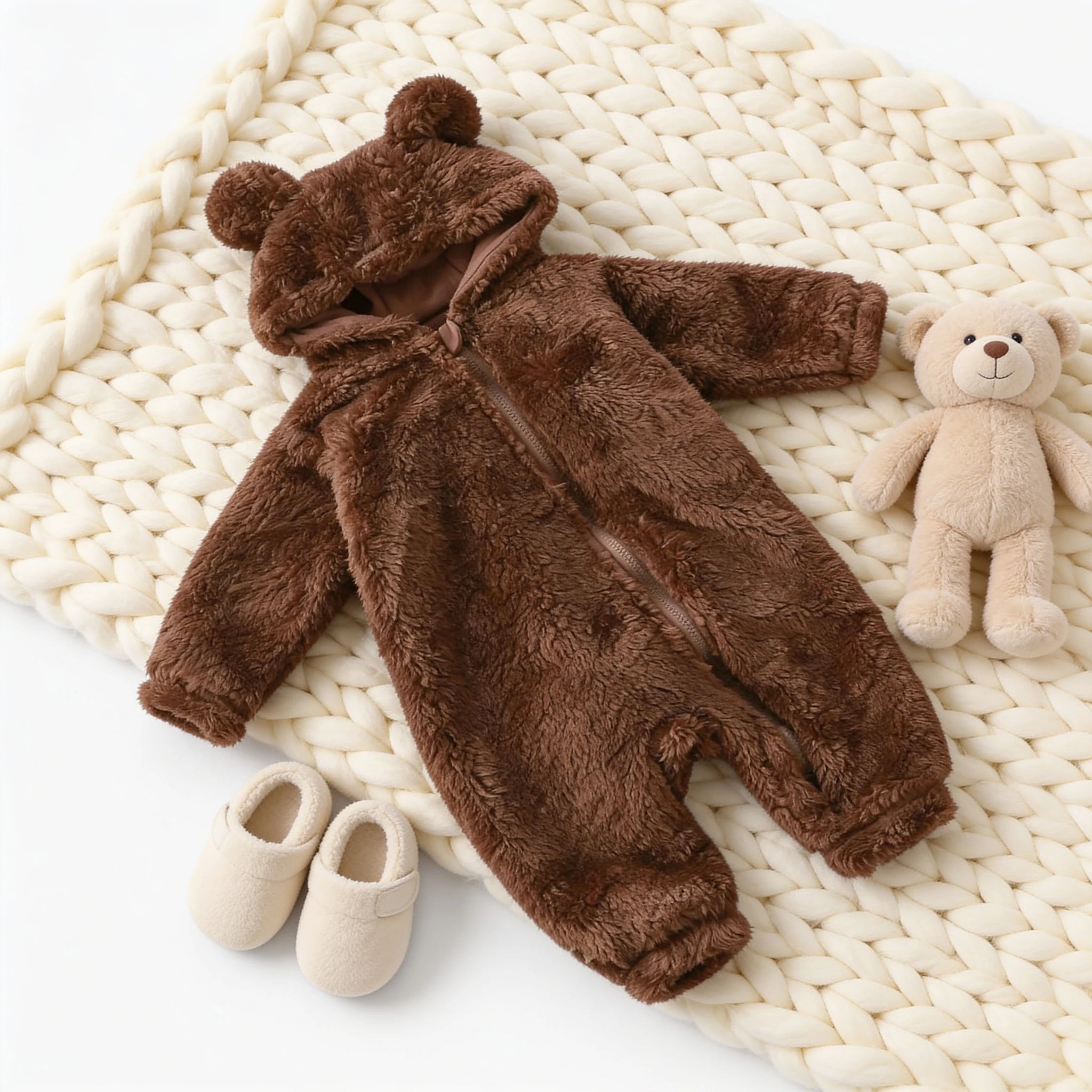 Combinaison polaire pour bebe - Marron - Cocon