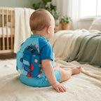 Combinaison Bebe Flottante Dinosaure - Dinosaure Bleu - Porté
