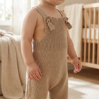 Combinaison Bebe Tricot Salopette - Marron - Porté