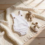 Combinaison Salopette Bebe Coloris - Blanc - Cocon