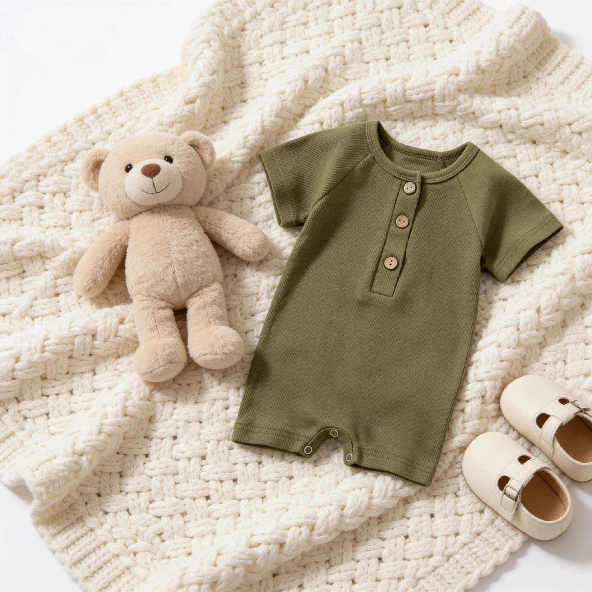 Combinaison Courte Bebe - Vert - Cocon
