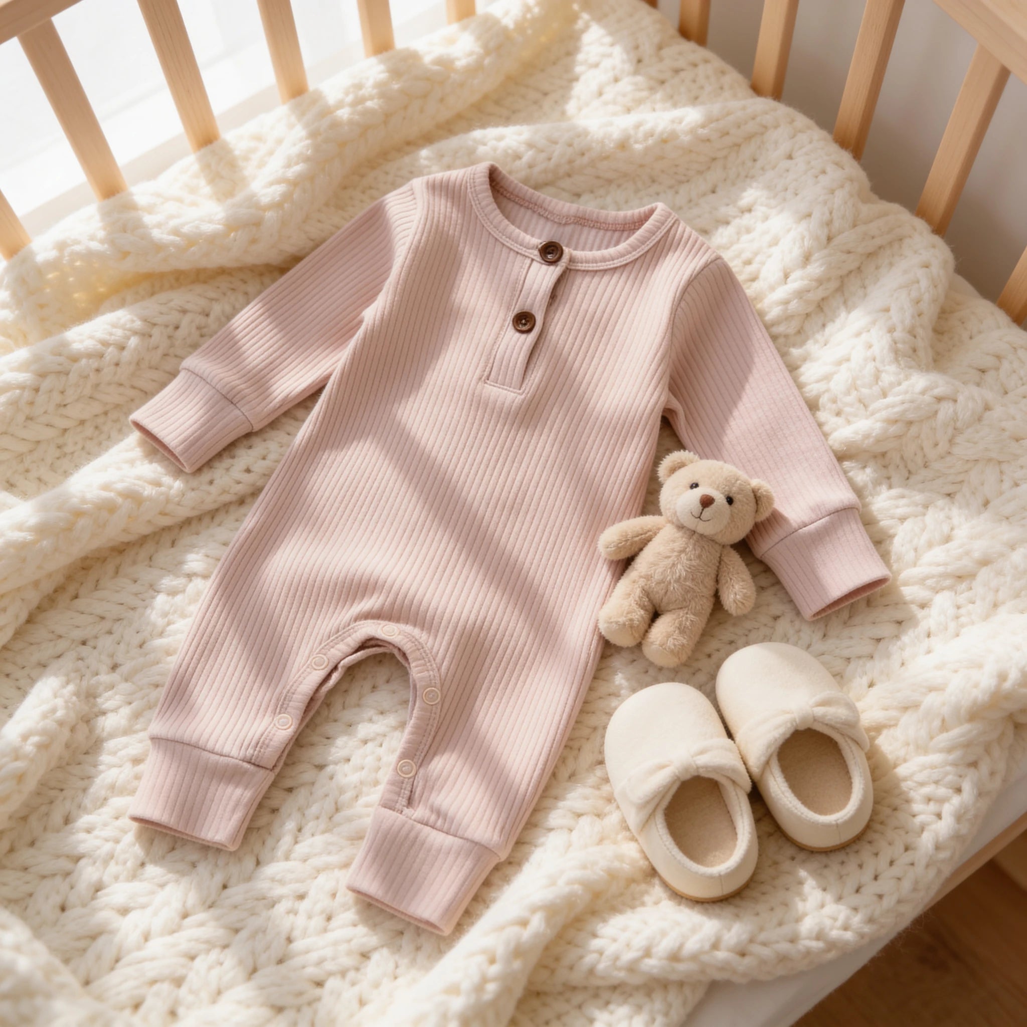Combinaison Bébé Interieur Coton - Rose - Cocon