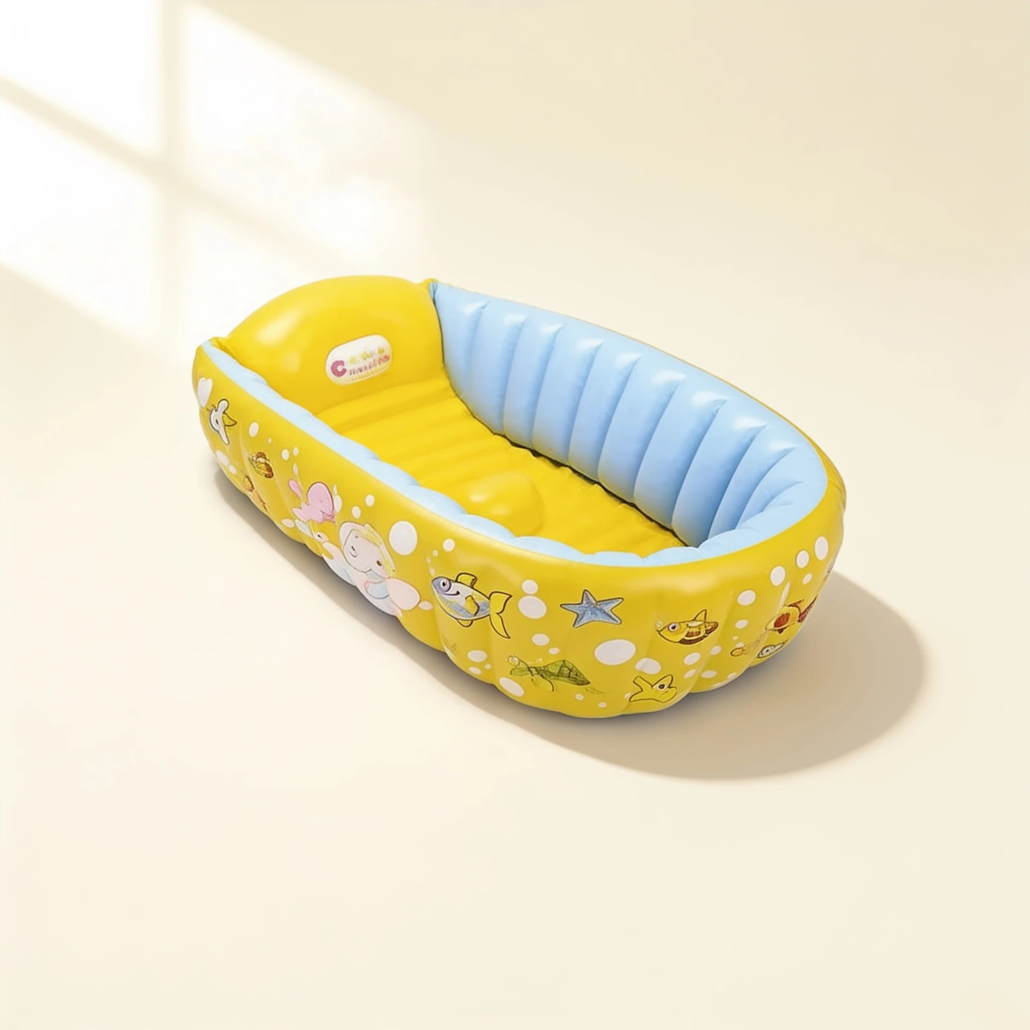 Baignoire bébé gonflable à vidange Petit Océan – coloris Jaune