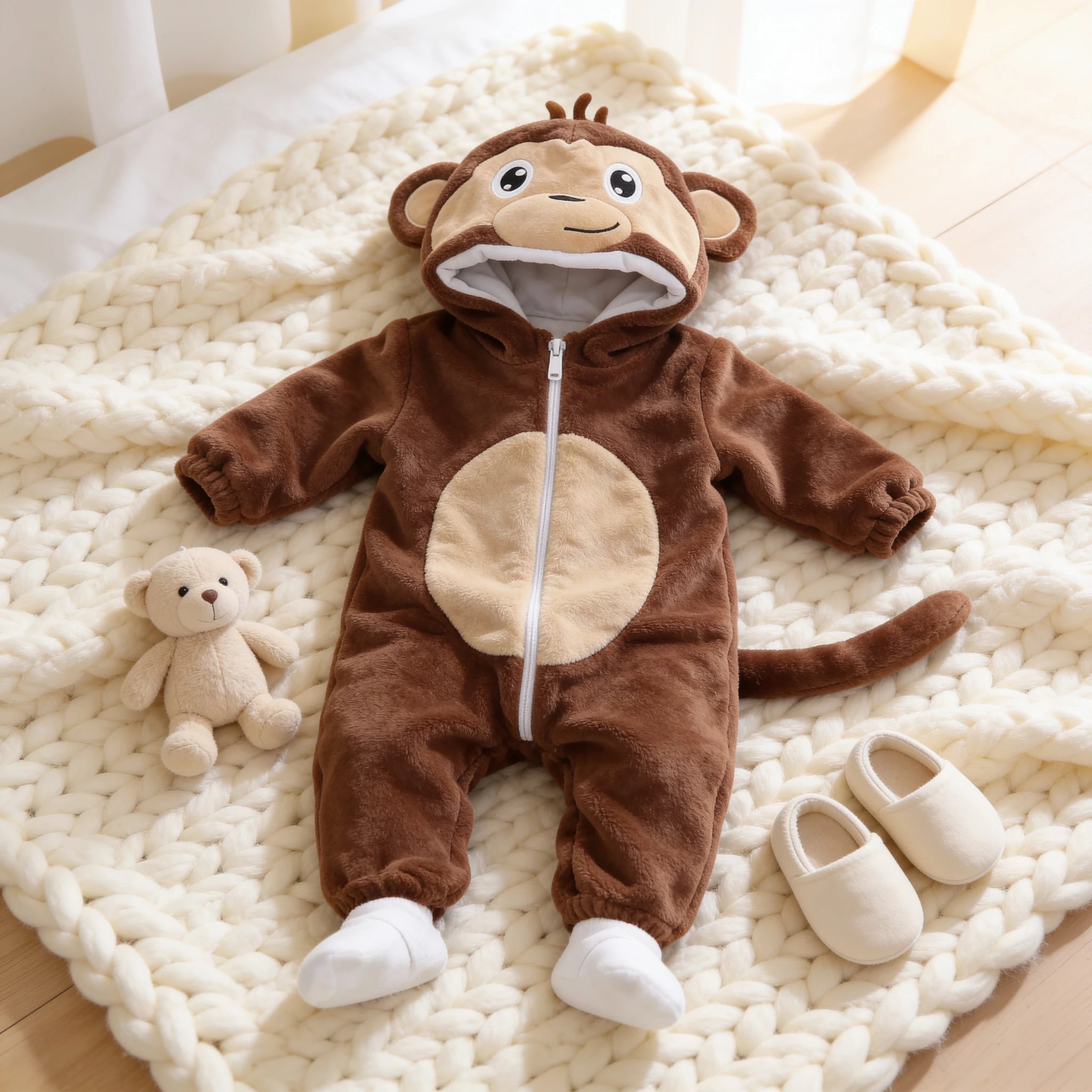 Combinaison Deguisement Bebe Animaux - Singe - Cocon