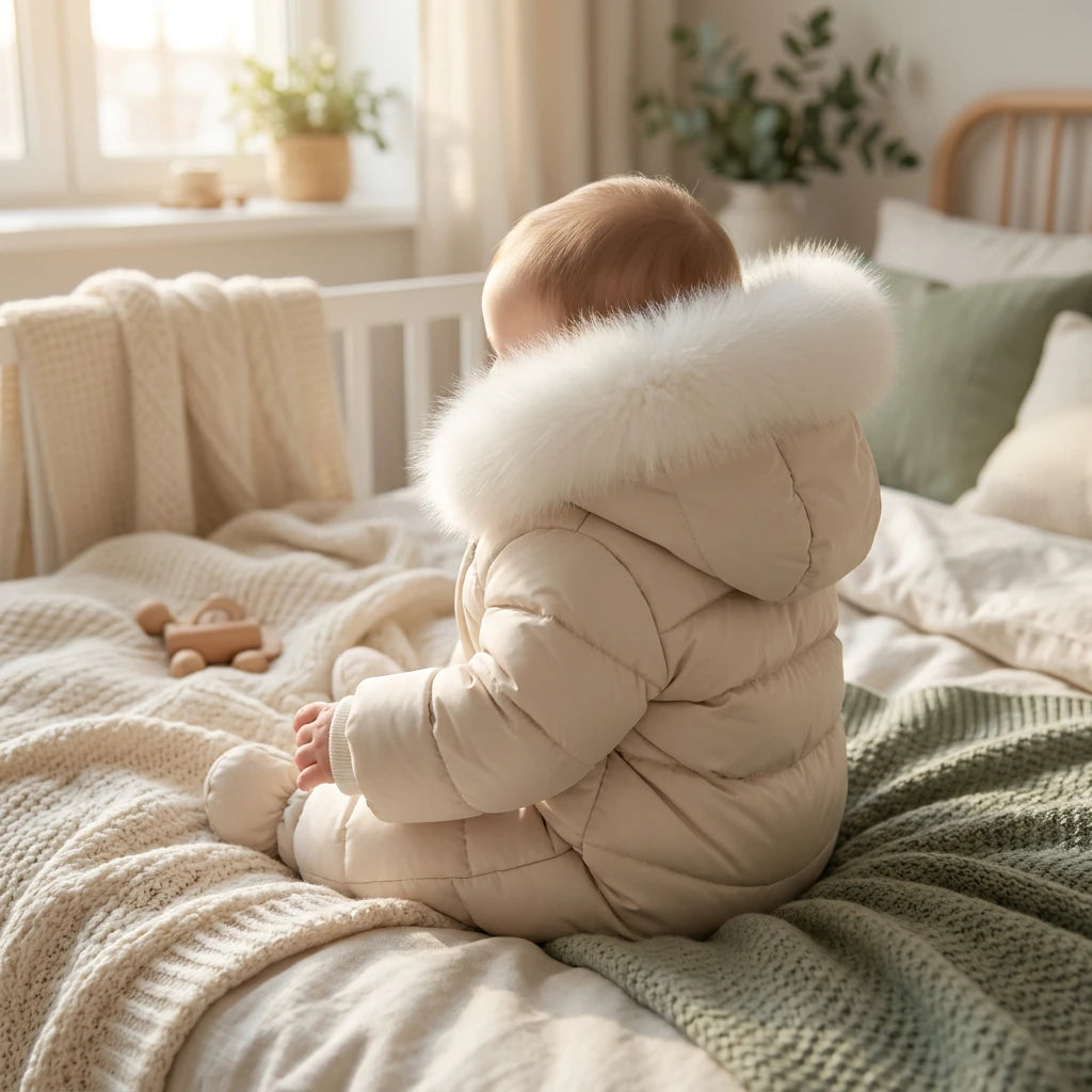 Combinaison Neige Bebe - Beige - Porté