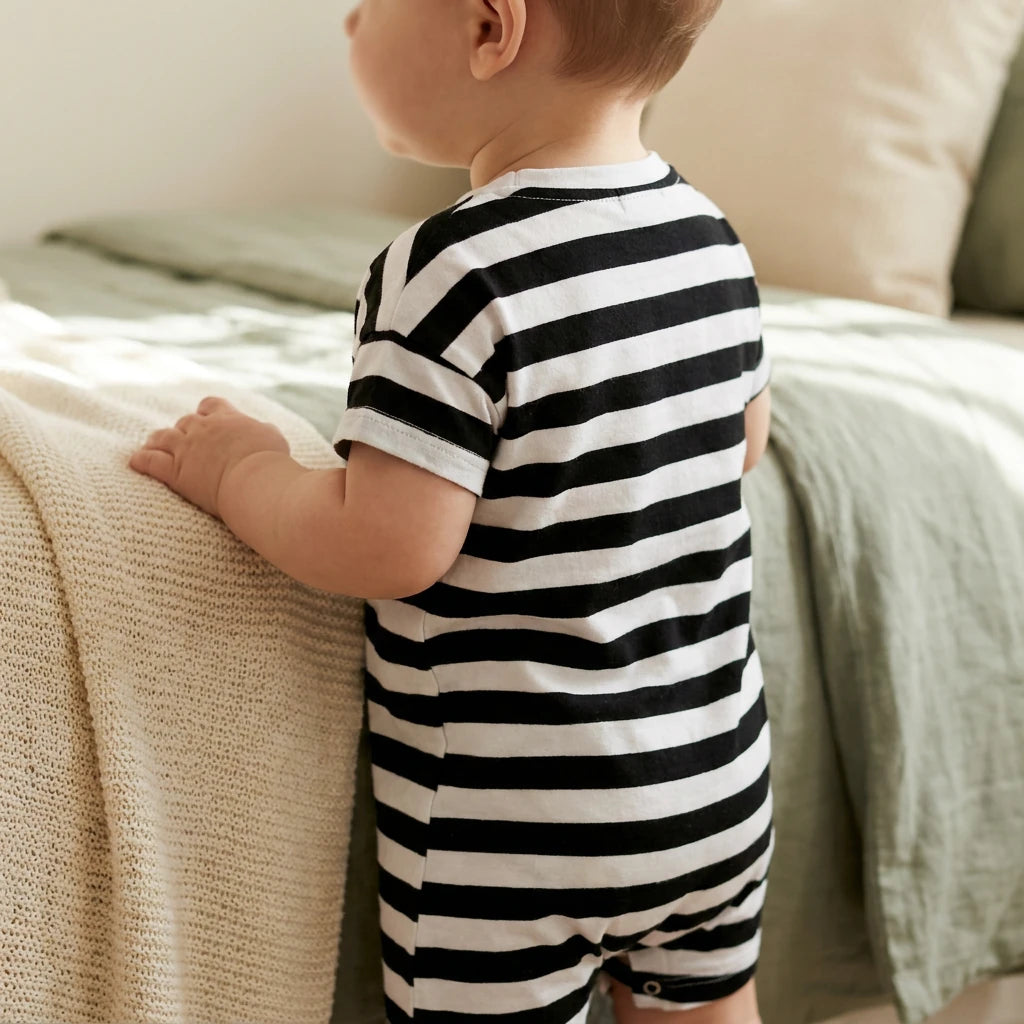 Combinaison Mariniere Bebe - Noir - Porté
