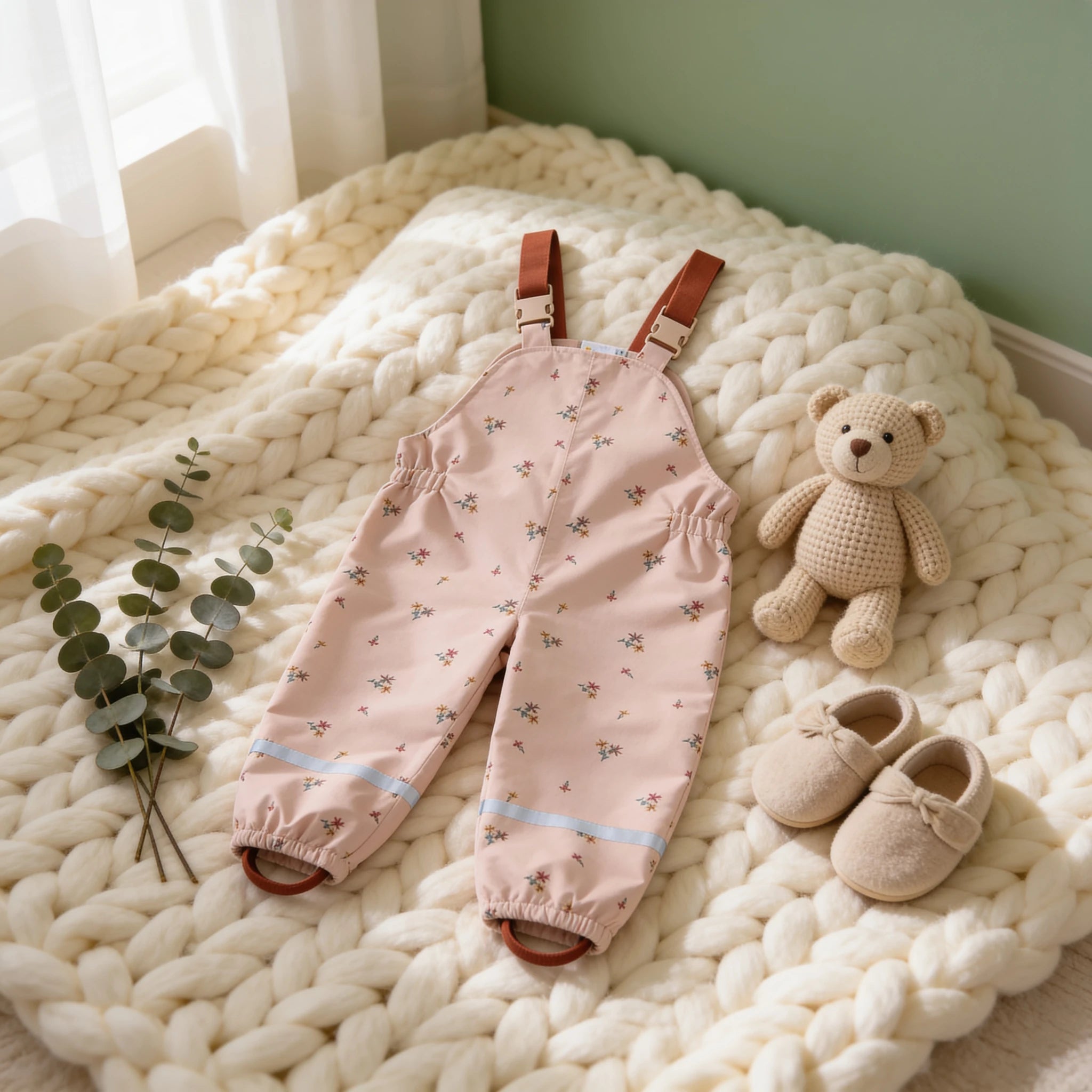 Combinaison Pluie Bebe Bretelles - Rose - Cocon
