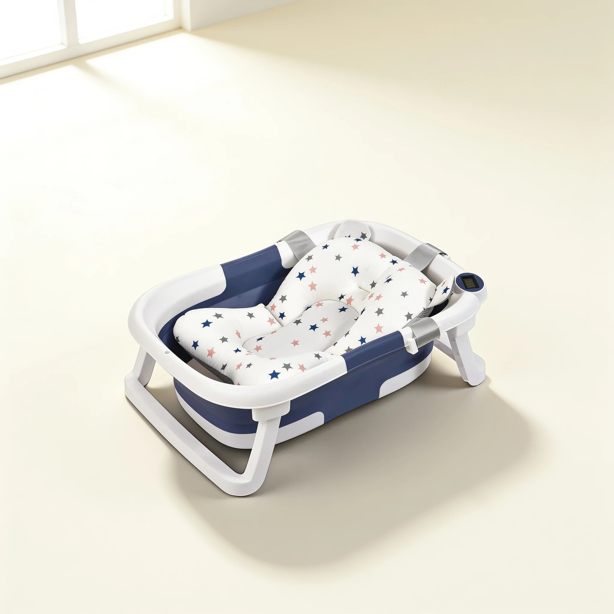 Baignoire bébé pliable avec siège intégré Nuage – coloris Simple Bleu