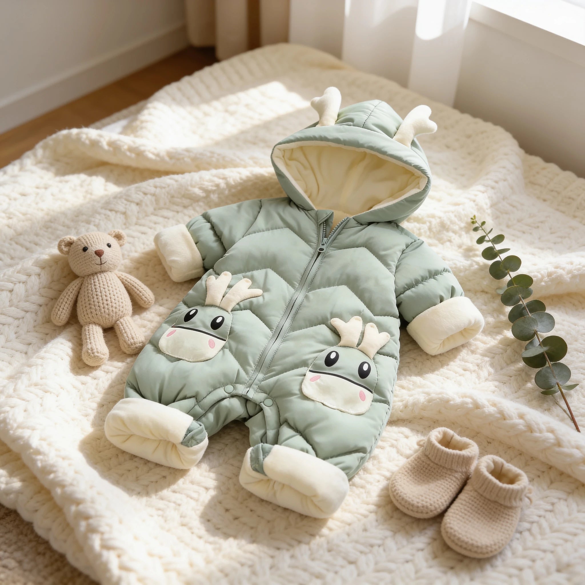 Combinaison Bebe Renne - Verte - Cocon