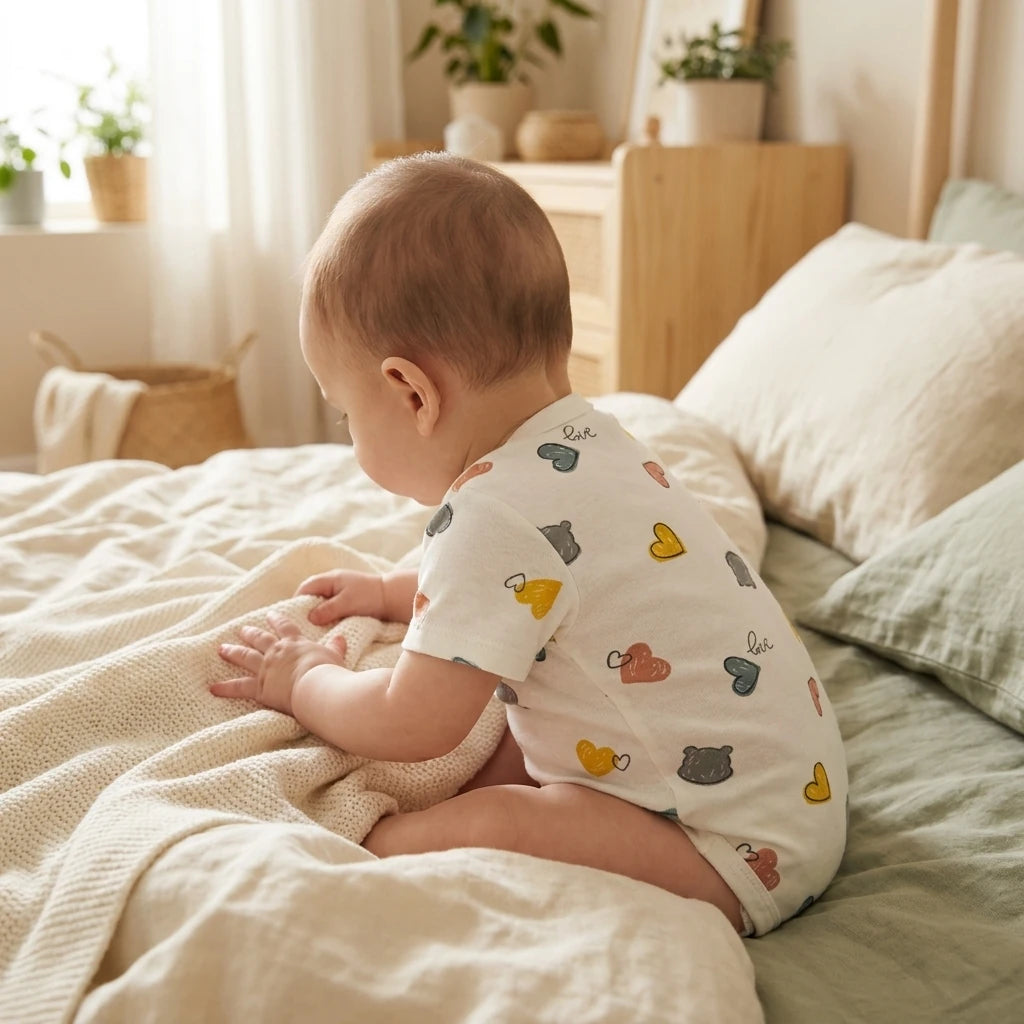 Combinaison Bebe Naissance - Coeurs - Porté