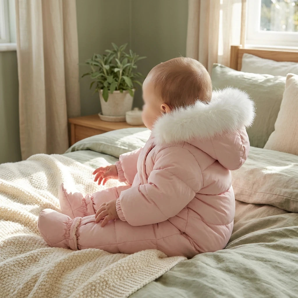 Combinaison Ski Bebe Fille - Rose - Porté